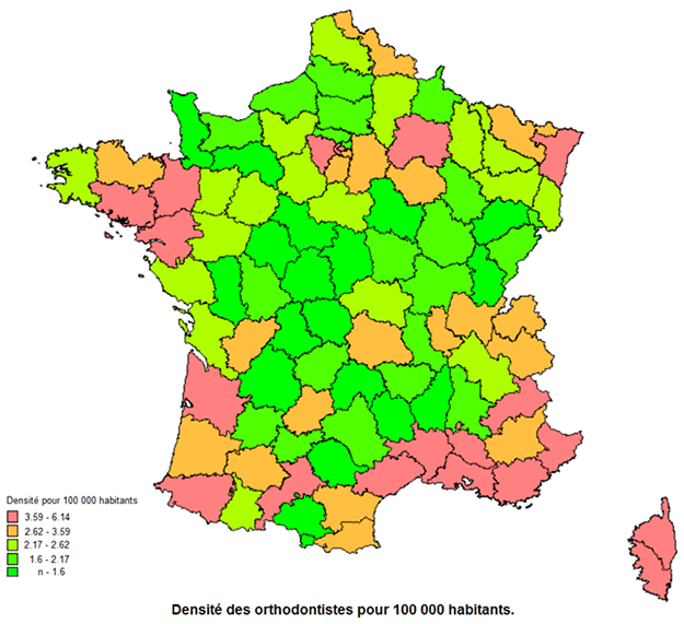 densité des orthodontiste